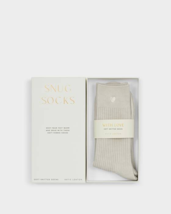 GIFT BOXED HEART SNUG SOCKS OFF WHITE