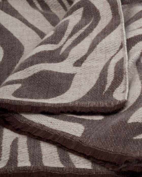 ZEBRA PRINTED BLANKET SCRAF CHOCOLATE