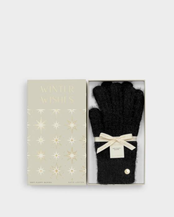 GIFT BOXED KNITTED GLOVES BLACK