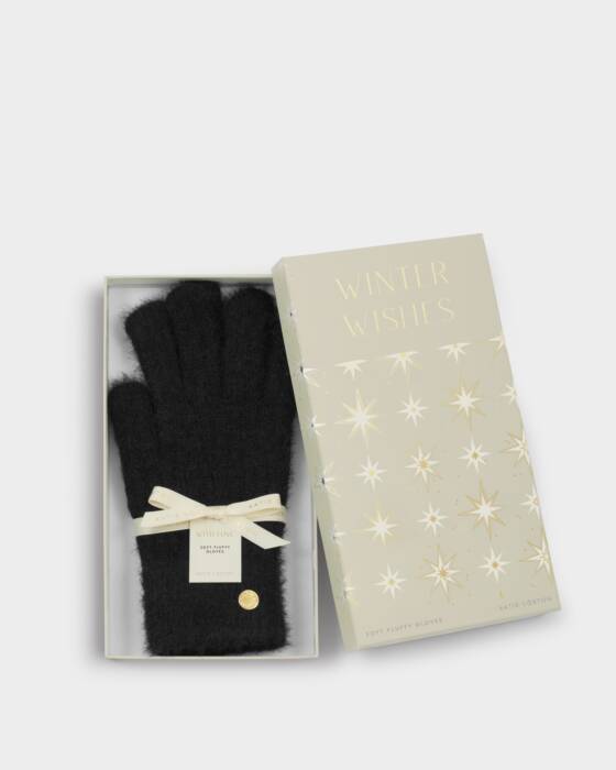 GIFT BOXED KNITTED GLOVES BLACK