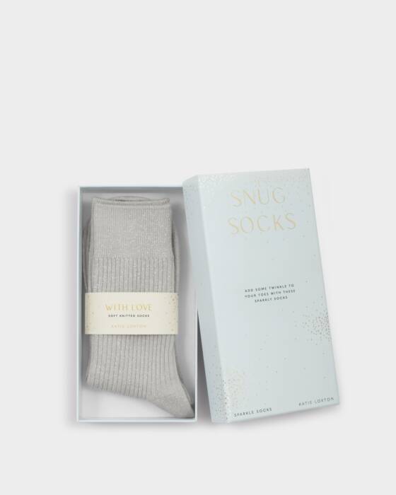 GIFT BOXED SPARKLE SOCKS GREY