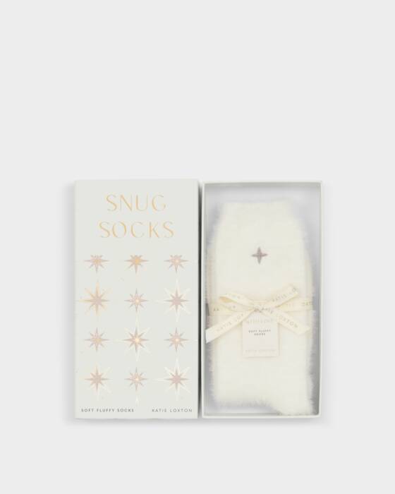 GIFT BOXED SNUG FLUFFY SOCKS OFF WHITE