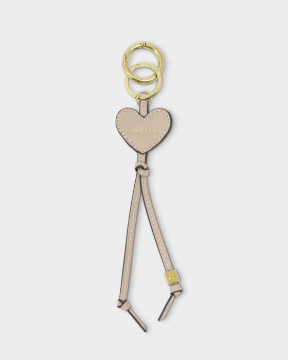 FEARLESS HEART BAG CHARM KEYRING LATTE