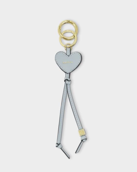 HAPPY HEART BAG CHARM KEYRING MOONSTONE BLUE