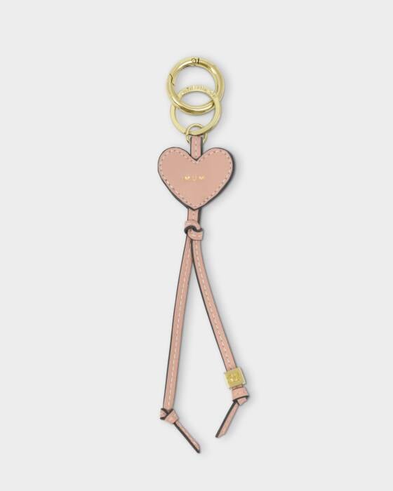 MUM HEART BAG CHARM KEYRING BLUSH TAUPE