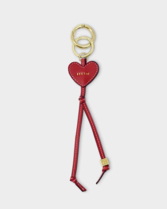 BESTIE HEART BAG CHARM KEYRING RED