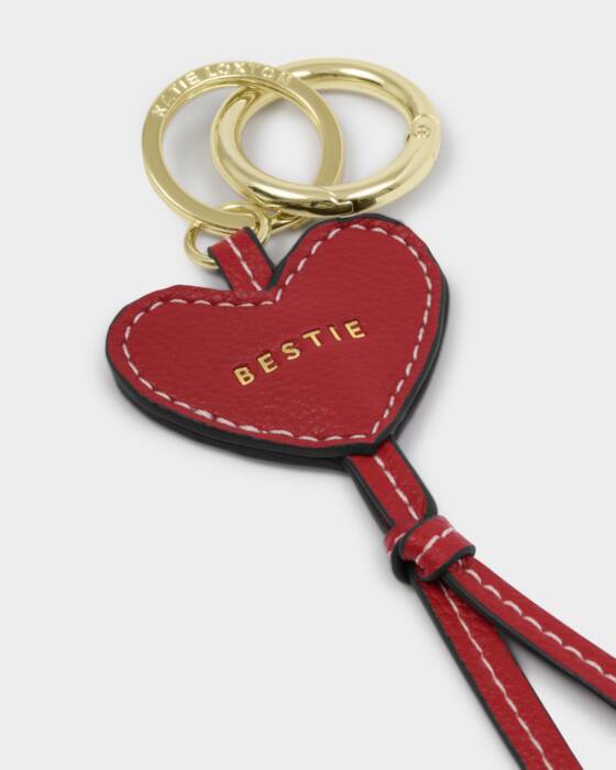 BESTIE HEART BAG CHARM KEYRING RED