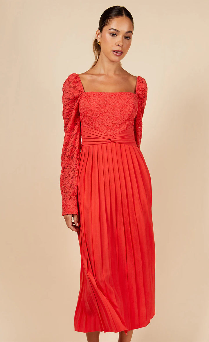 CORAL LACE MIDAXI DRESS