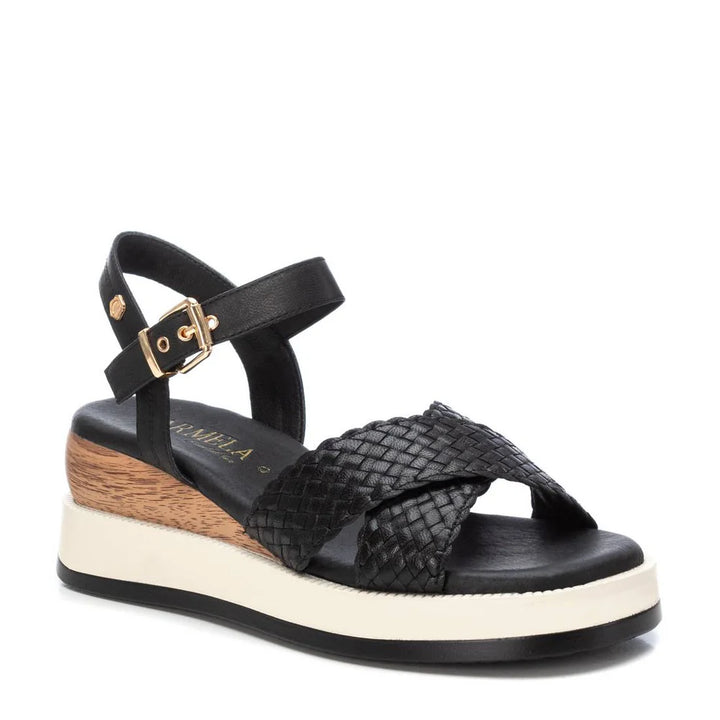 BLACK LEATHER SANDAL