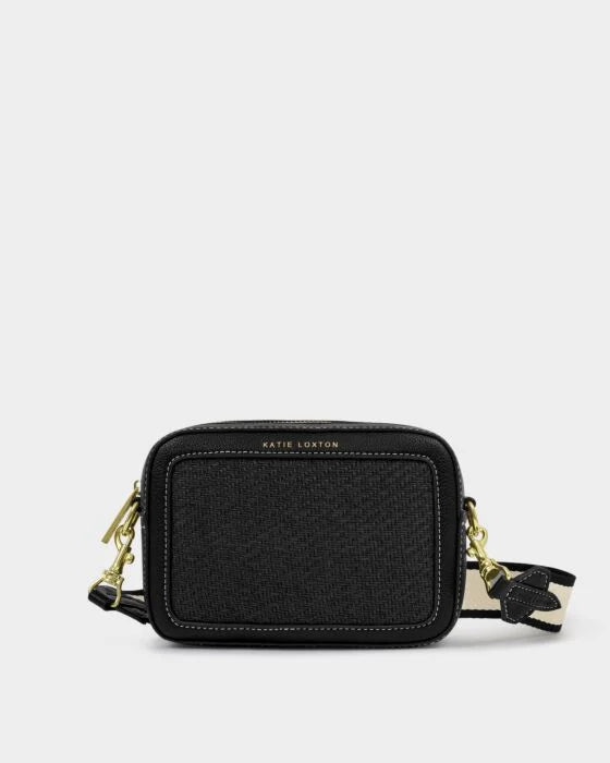 SMALL BLACK RAFFIA AVERY CROSSBODY BAG