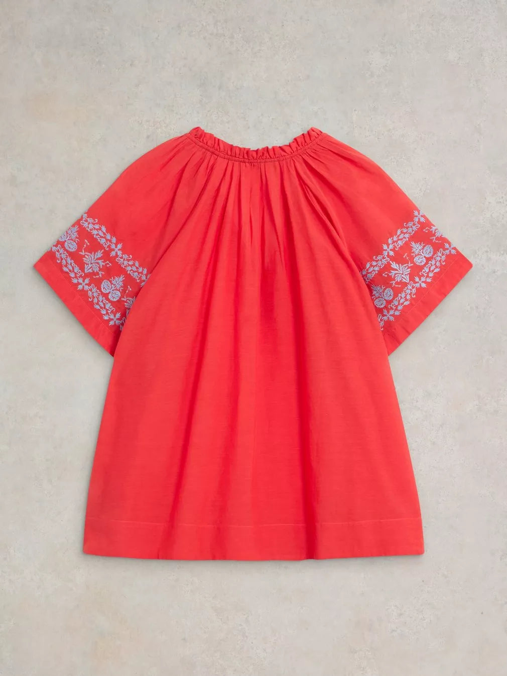 ORANGE MULTI ANNA COTTON EMBROIDERED TOP