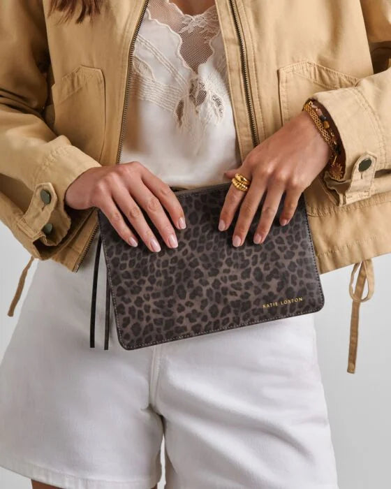 TASSEL CHARM POUCH LEOPARD