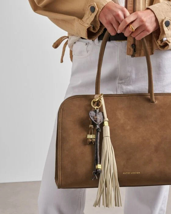 OVERSIZED SUEDETTE TASSEL BAG CHARM