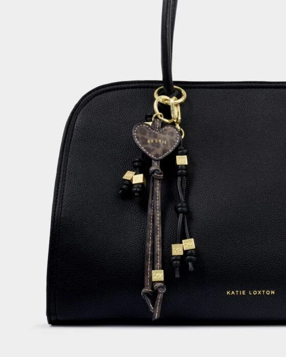 HEART BESTIE CHARM TASSEL KEYRING LEOPARD