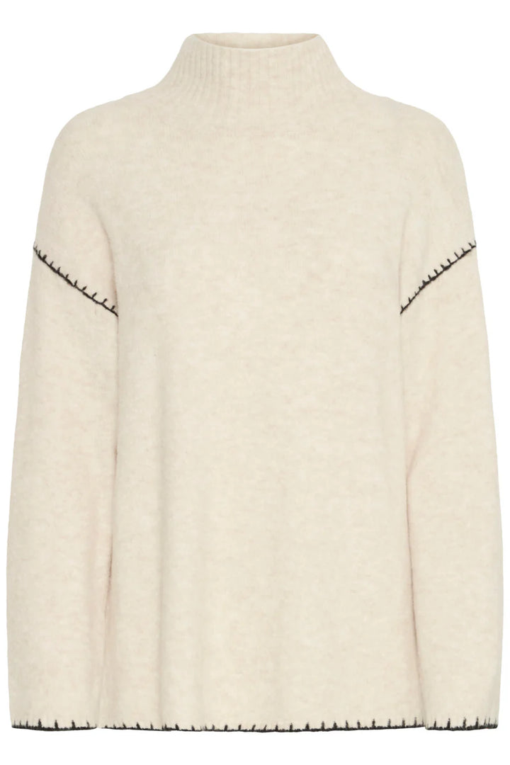 BIRCH MELANGE OMEA ROLLNECK JUMPER