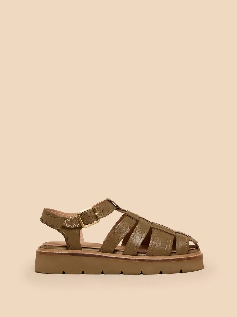 KHAKI CHUNKY FISHERMAN SANDAL