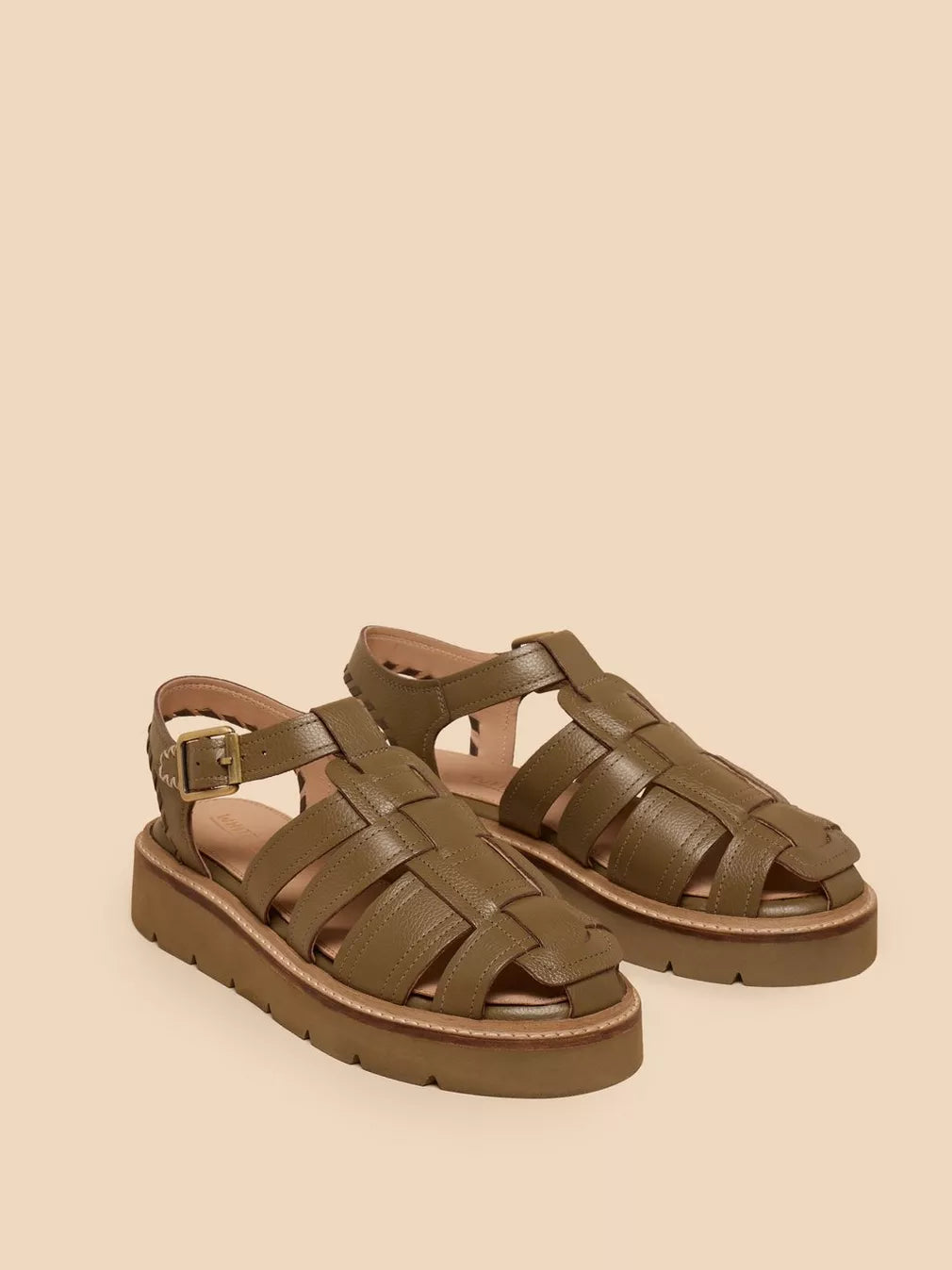 KHAKI CHUNKY FISHERMAN SANDAL