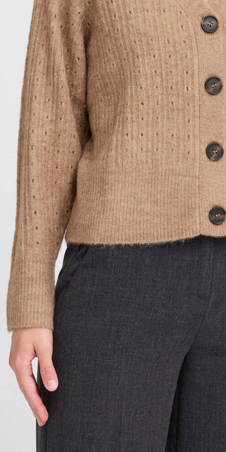 WALNUT MELANGE MONNA CARDIGAN