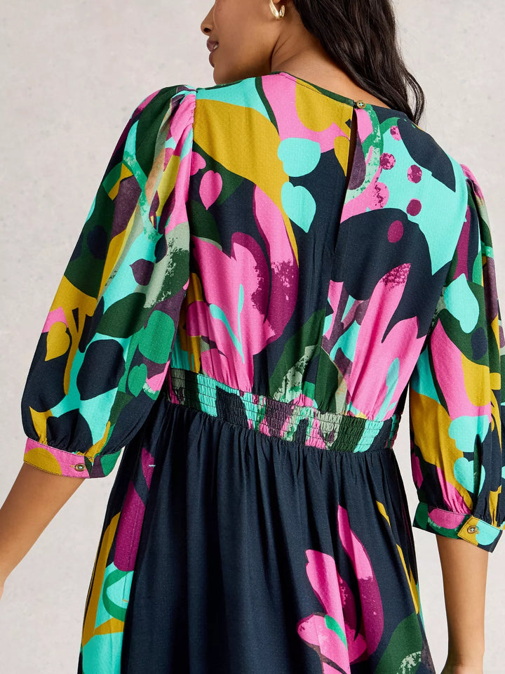 PINK MULTI LUCY MIDI DRESS