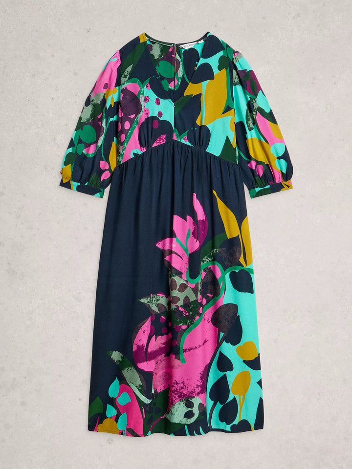 PINK MULTI LUCY MIDI DRESS