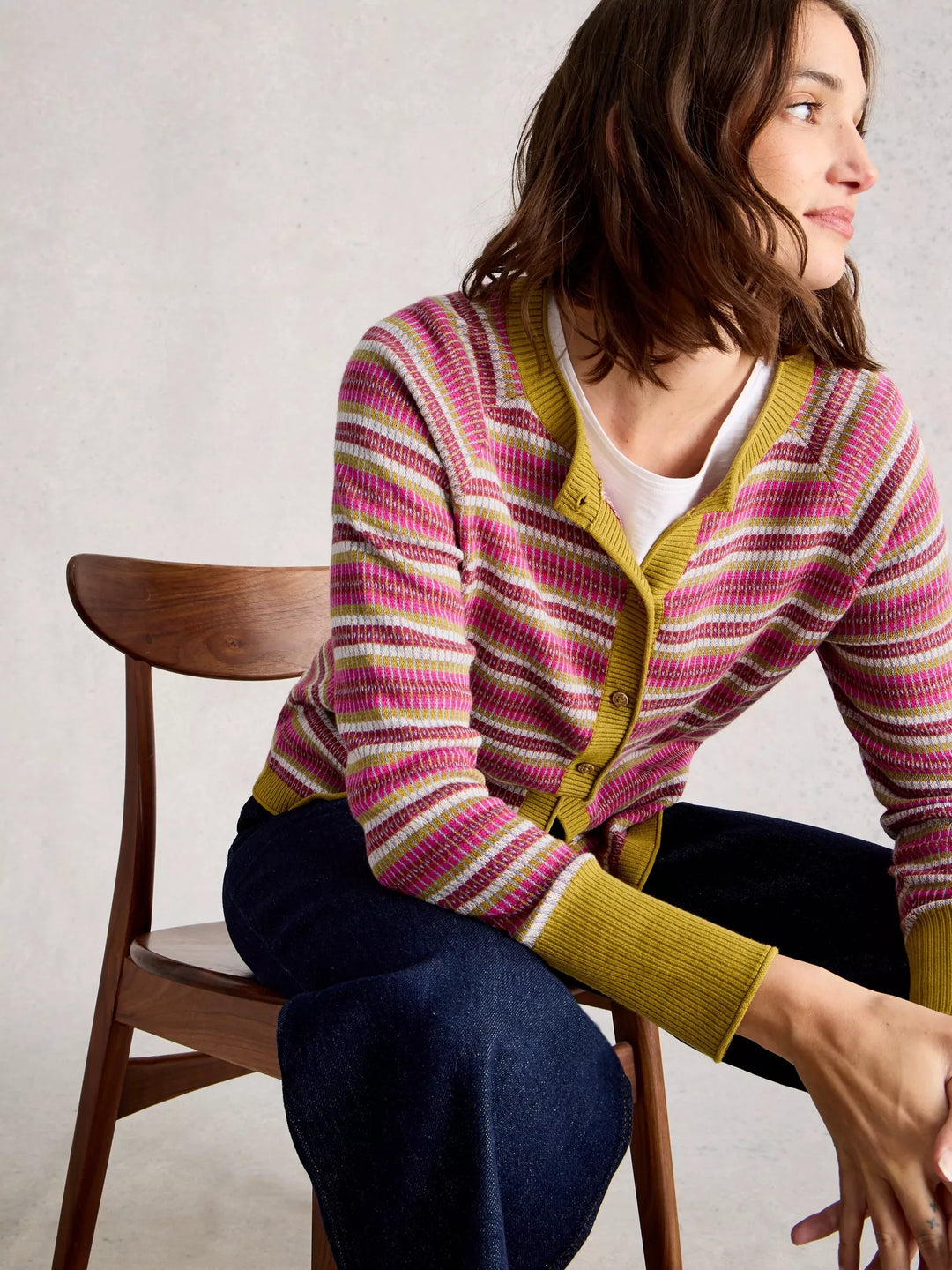 PINK MULTI LULU PATTERN CARDI