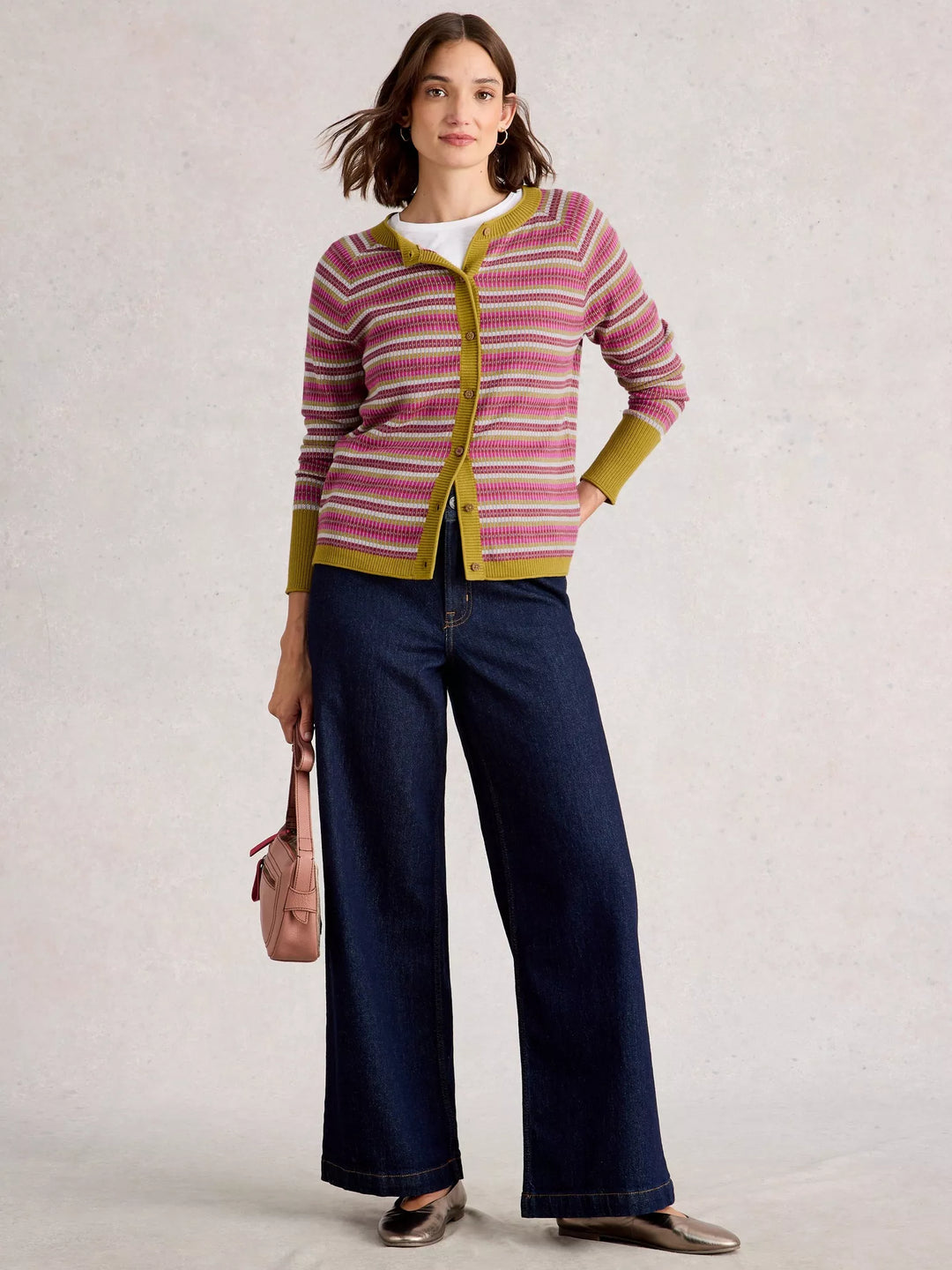 PINK MULTI LULU PATTERN CARDI