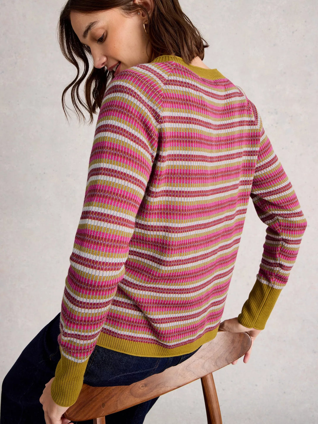 PINK MULTI LULU PATTERN CARDI