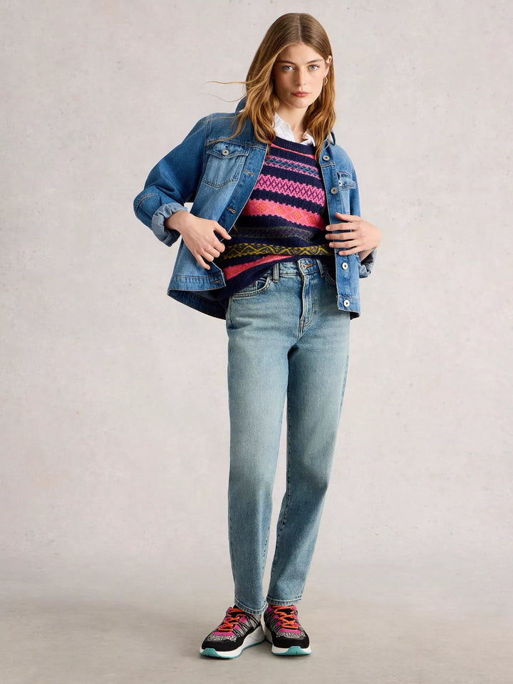 NAVY MULTI LOTTIE FAIRISLE TANK