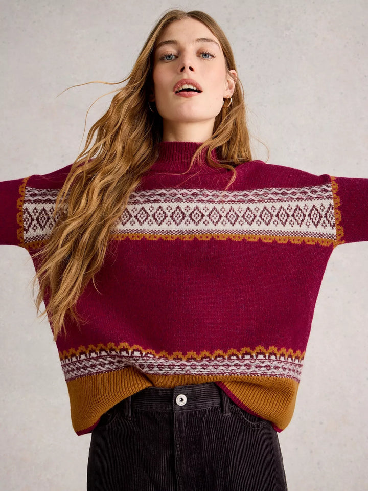 PINK MULTI MILLIE FAIRISLE JUMPER