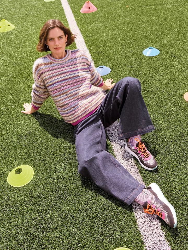 PINK MULTI SUZANNA SPACEDYE JUMPER