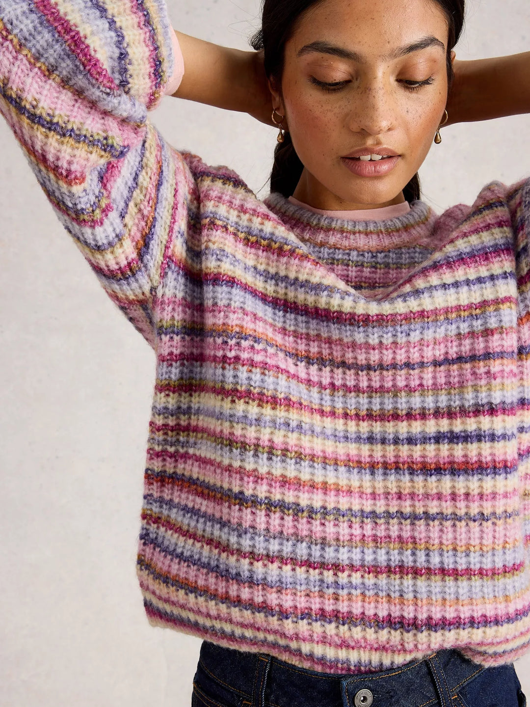 PINK MULTI SUZANNA SPACEDYE JUMPER