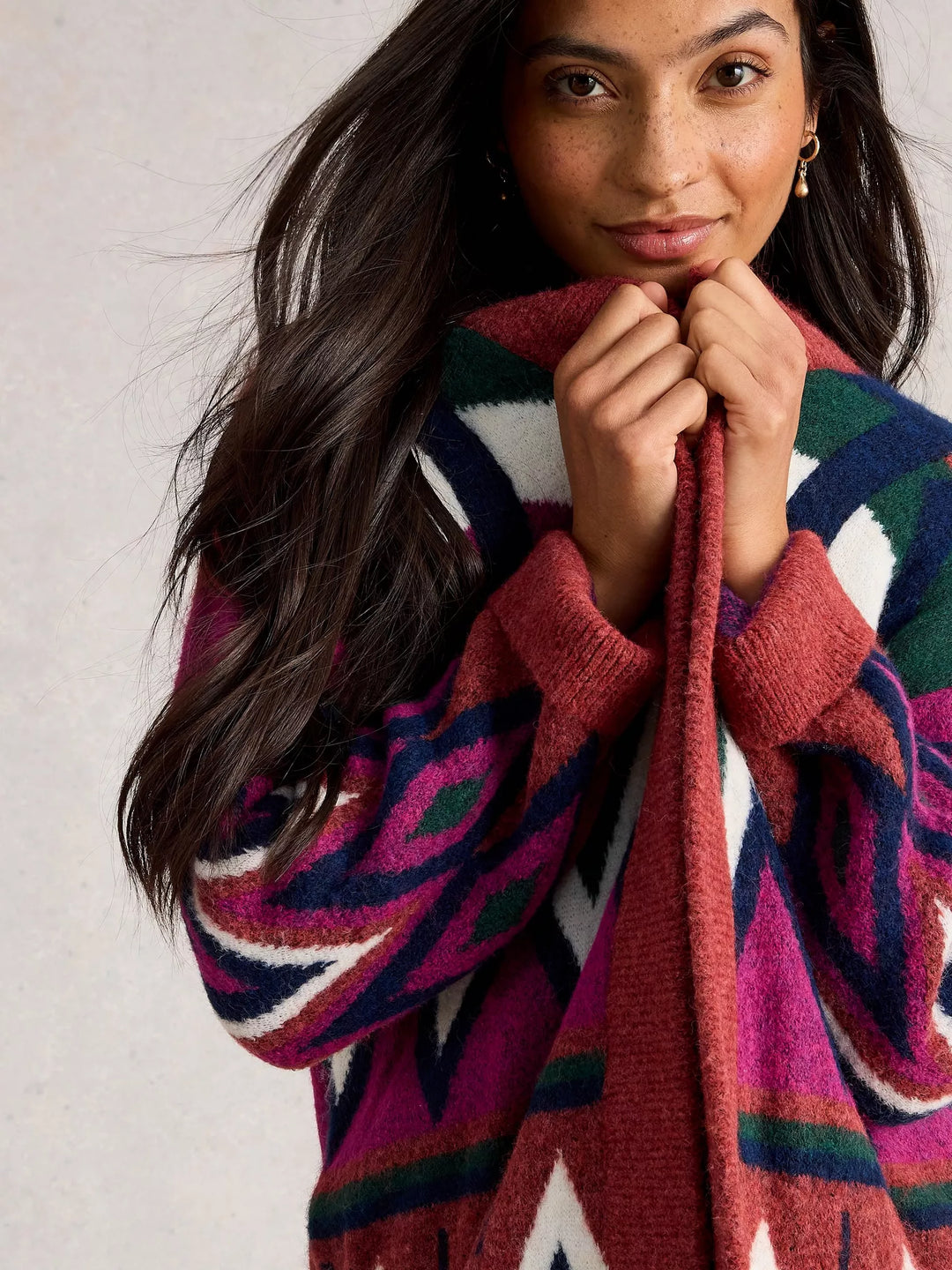 PLUM MULTI ALICE ABSTRACT CARDIGAN