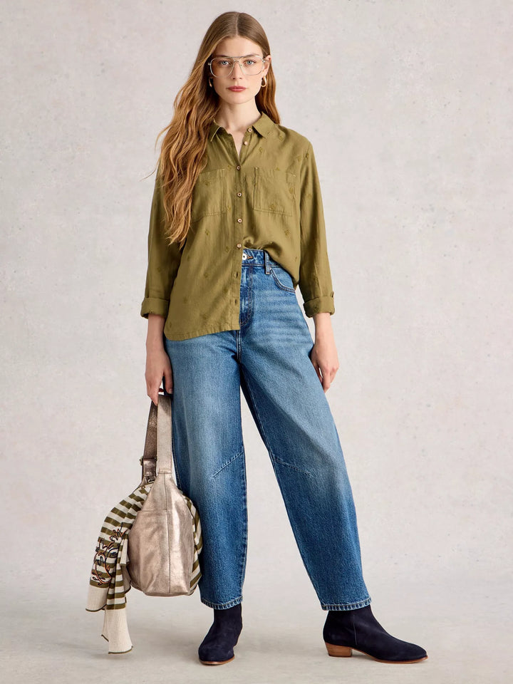 KHAKI SOPHIE COTTON SHIRT