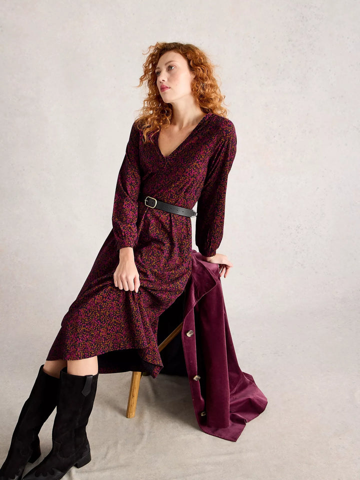 PINK MULTI MEGAN JERSEY DRESS