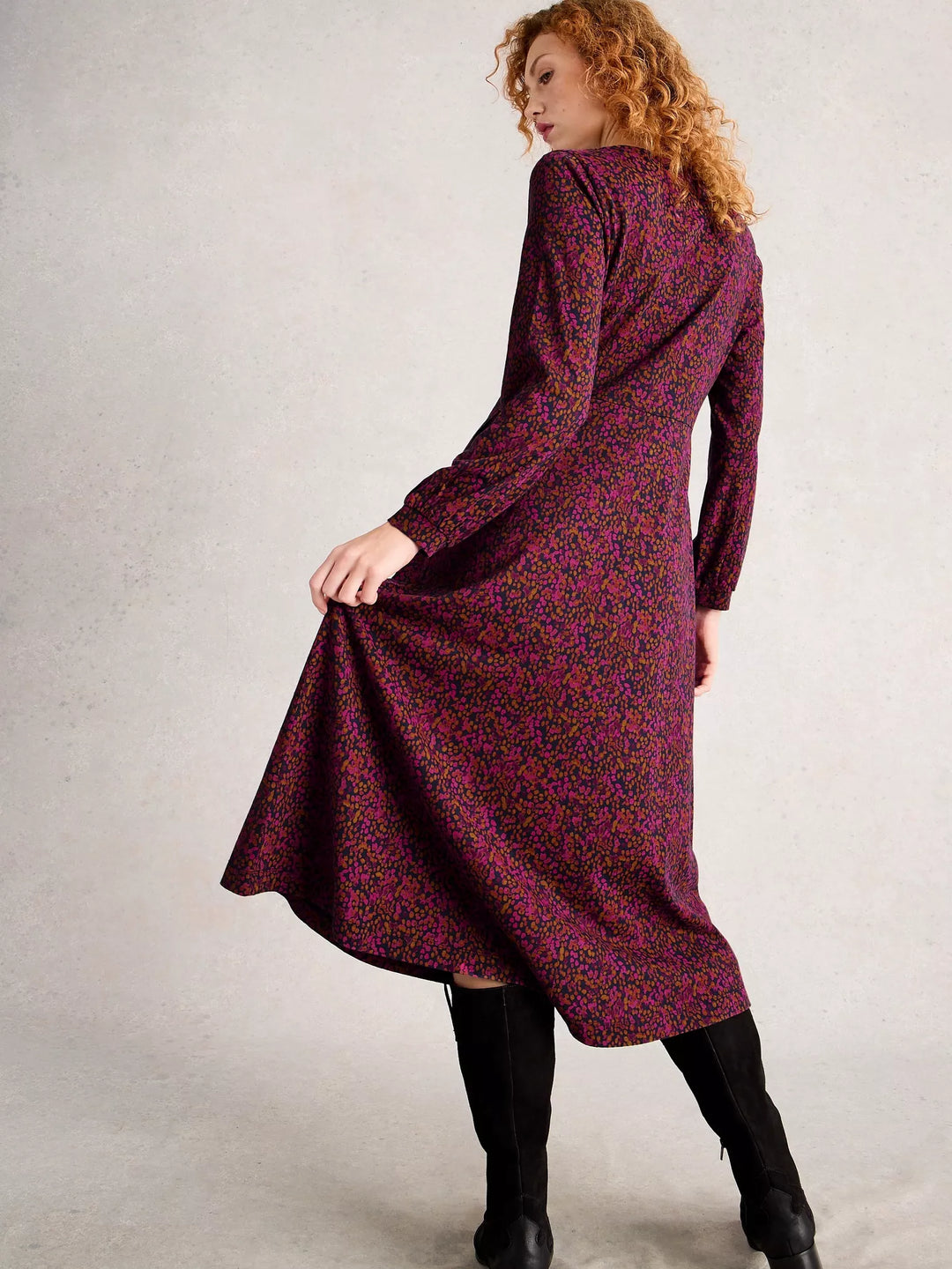 PINK MULTI MEGAN JERSEY DRESS