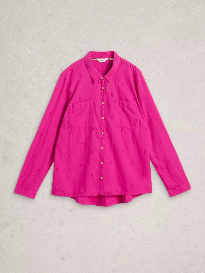 BRIGHT PINK SOPHIE ORGANIC COTTON SHIRT
