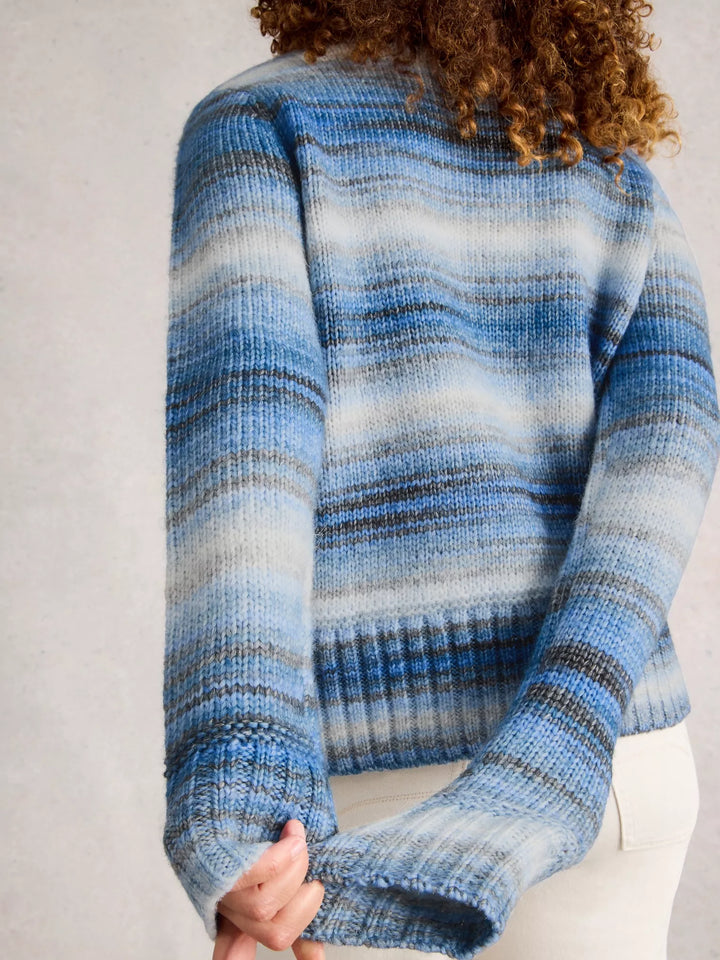 BLUE MULTI SABRINA SPACEDYE JUMPER