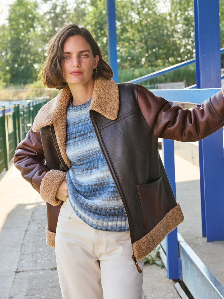 BLUE MULTI SABRINA SPACEDYE JUMPER