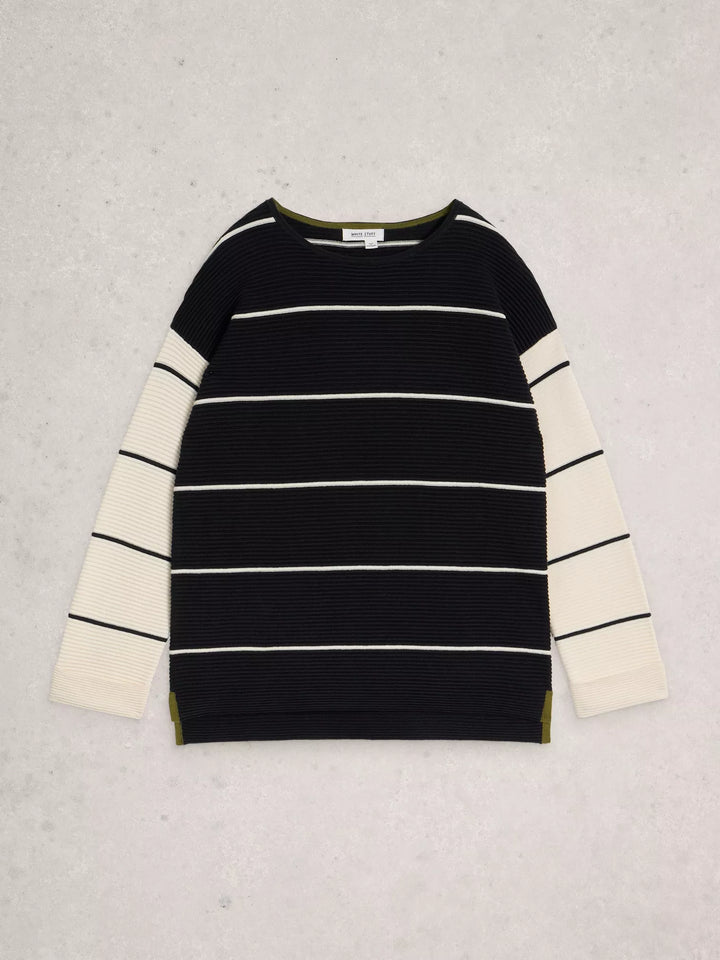 BLACK MULTI JANA STRIPE JUMPER