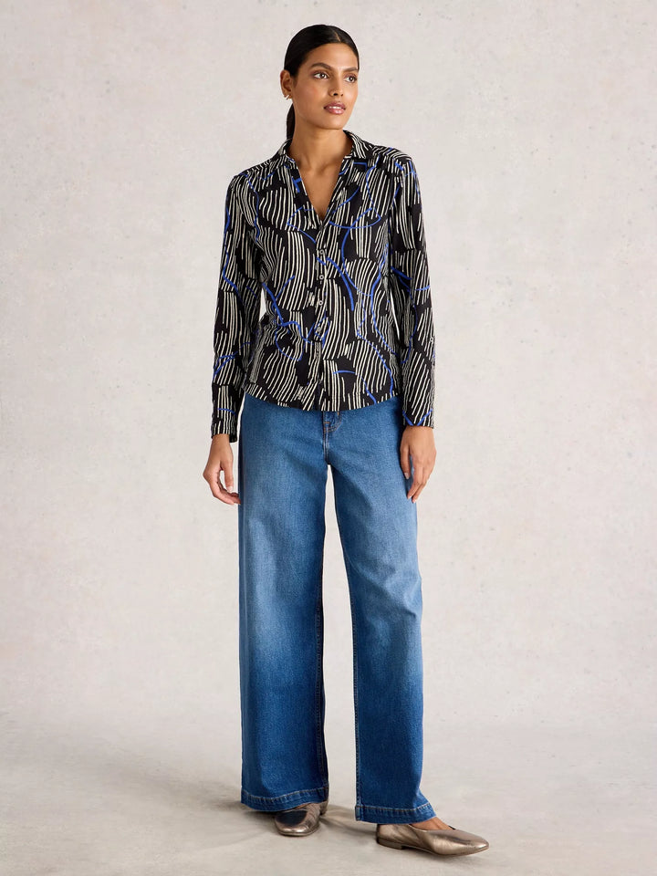 BLACK PRINT ANNIE JERSEY SHIRT