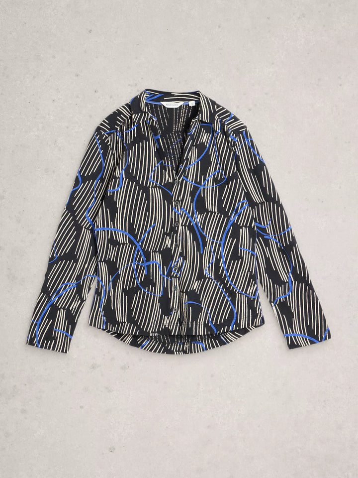 BLACK PRINT ANNIE JERSEY SHIRT