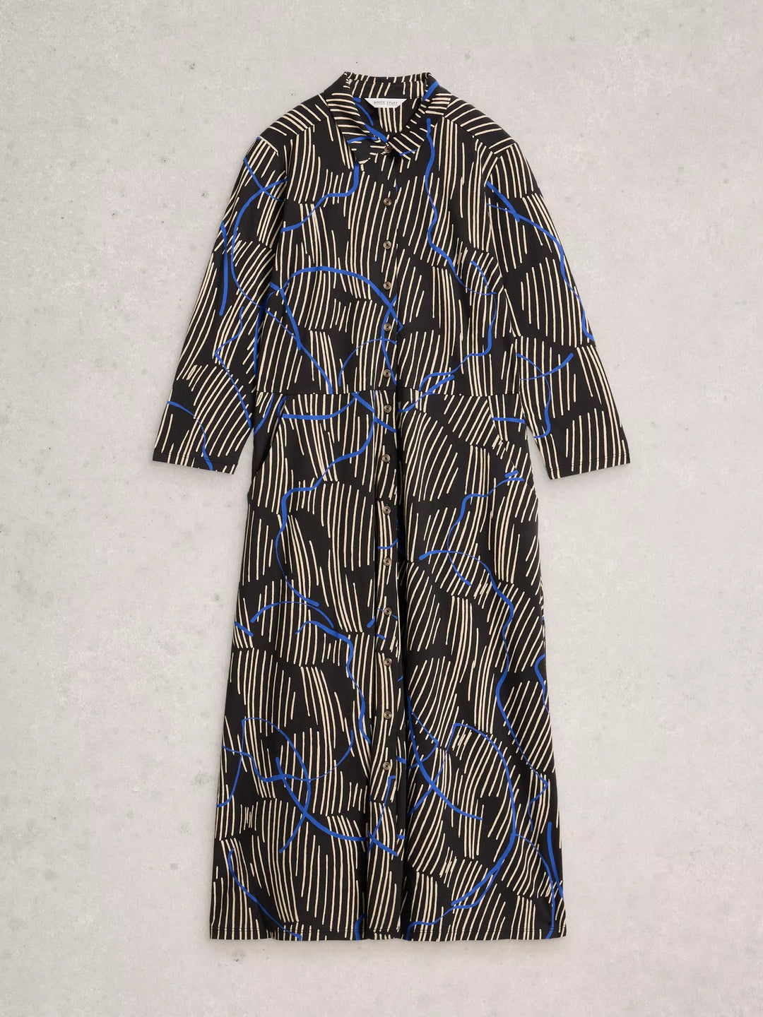 BLACK MULTI RUA JERSEY SHIRT DRESS