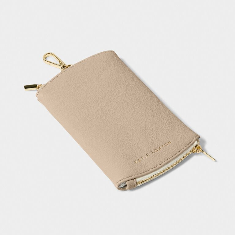 LIGHT TAUPE CLIP ON SUNGLASSES CASE