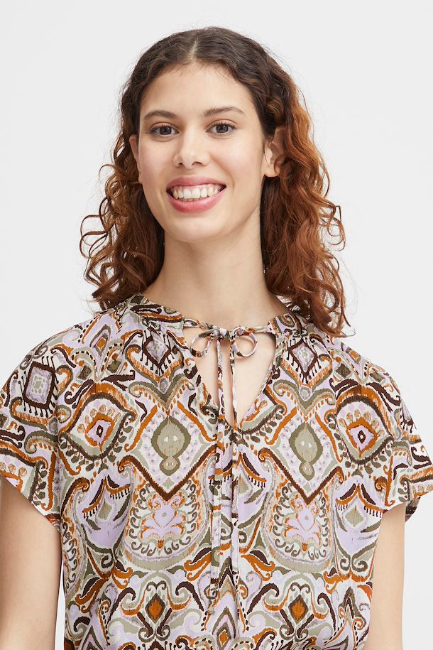 MMJOELLA VNECK BLOUSE ALOE BOHO