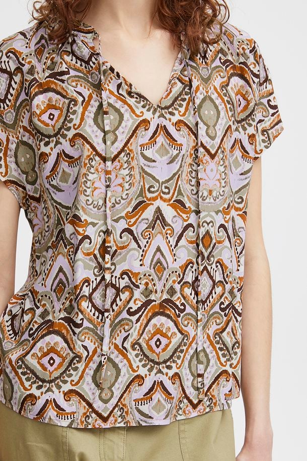 MMJOELLA VNECK BLOUSE ALOE BOHO