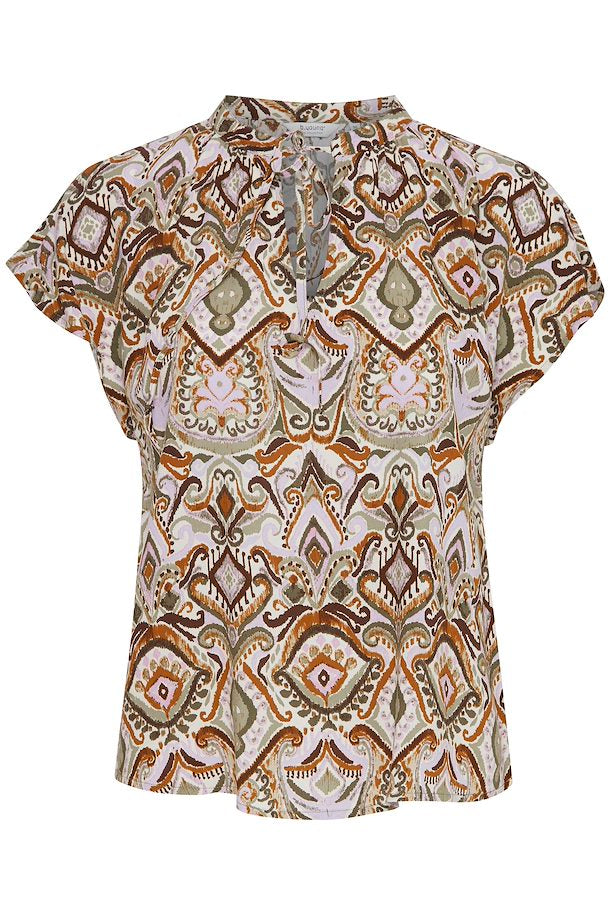 MMJOELLA VNECK BLOUSE ALOE BOHO