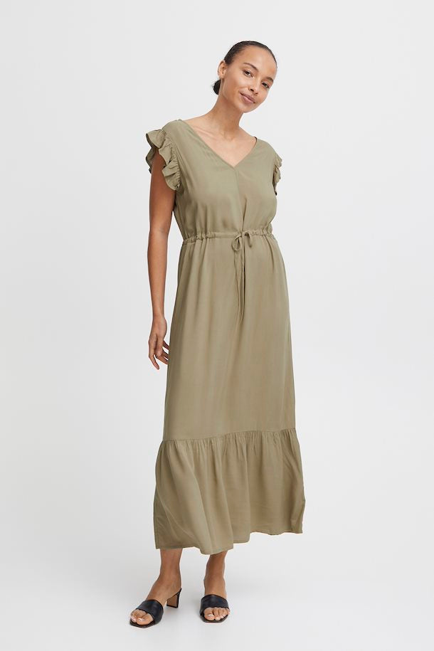 MMJOELLA FRILL DRESS ALOE