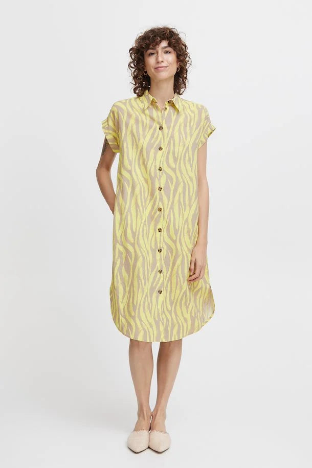 SUNNY LIME ANIMAL MIX FALAKKA SHORT SLEEVE SHIRT DRESS