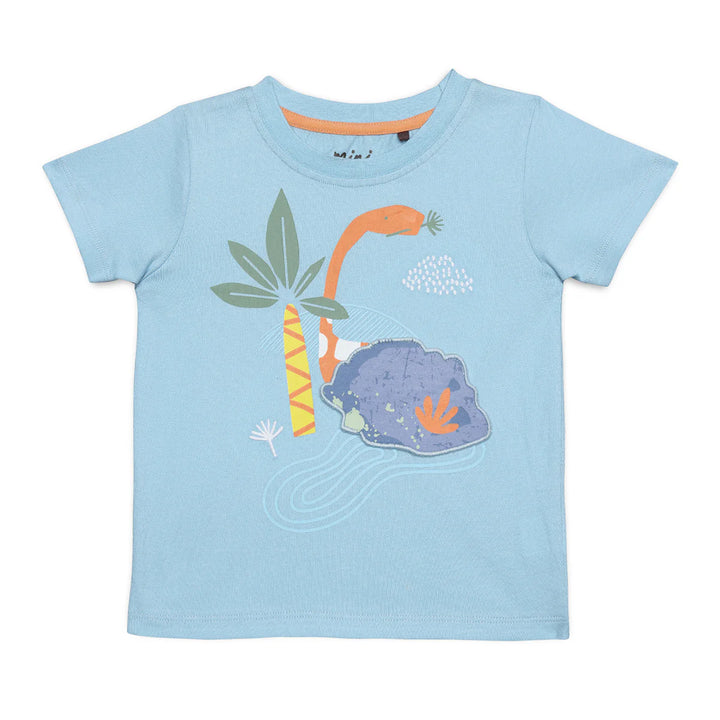 BLUE DINOSAUR PRINT T-SHIRT