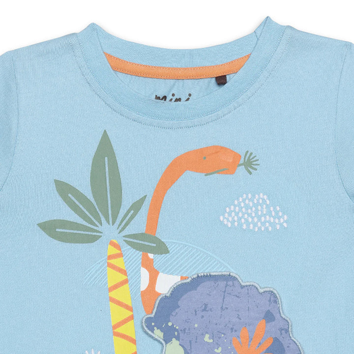 BLUE DINOSAUR PRINT T-SHIRT